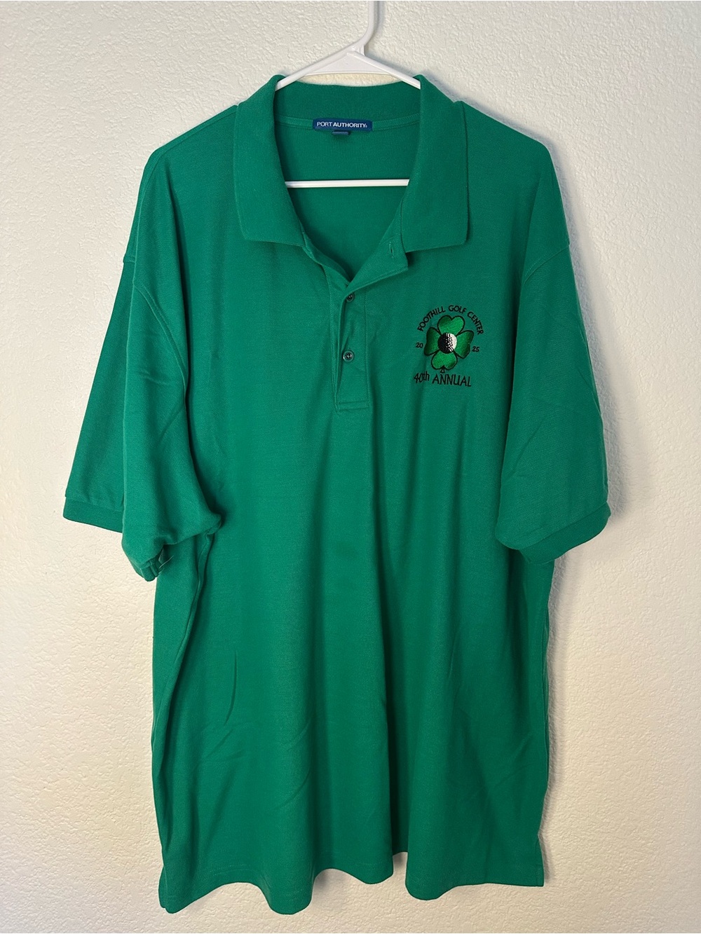 Port Authority Mens 3XL Green Foothill Golf Center 40th Annual Embroidered Polo